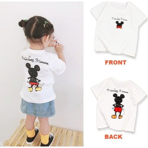 New Brand Disney Childrens Short Sleeve T-shirt Cotton Toddler T-shirts Kids Boys Girls Tops Shirts Childrens Summer Clothing