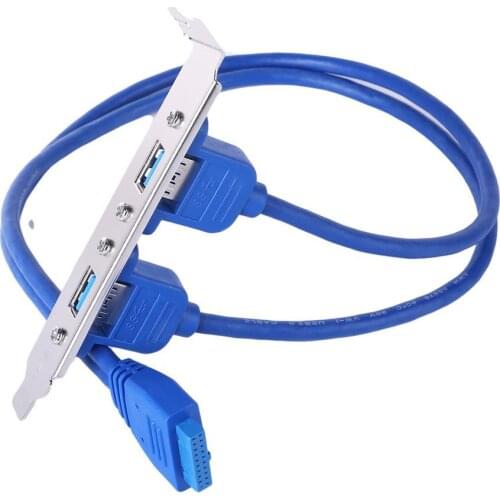 New 1Pc Full Size Bracket Motherboard 20pin To USB 3.0 Female Back Panel Header Connector Cable Adapter With PCI Slot Plate 2021