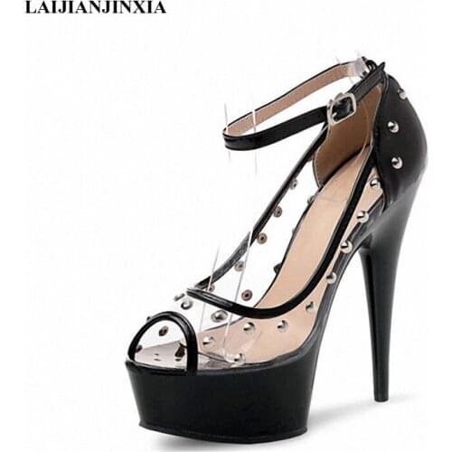 LAIJIANJINXIA New Sexy 15CM High-Heeled Sandals Nightclub Classics Platform Pole Dancing Shoes wedding High Heels Womens Shoes
