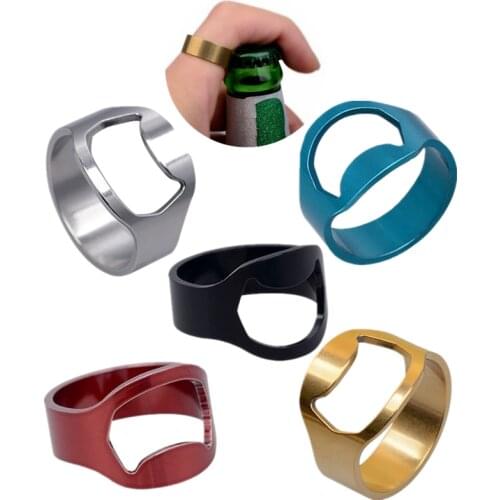 Ring Beer Bottle Opener 22MM Stainless Steel Finger Ring-shape Cap Remover Opener Portable Creative Multifunction Bottle Opener