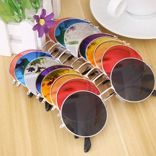 Fashion Retro Round Sunglasses Ladies European And American Trend Eyewear Metal Frame Jelly Glasses