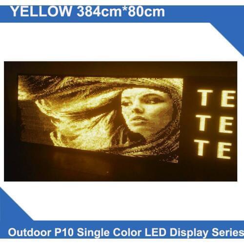 Custom designed LED displays Multi-line LED displays 384x80cm P10 yellow outdoor led display screen led scrolling message sign
