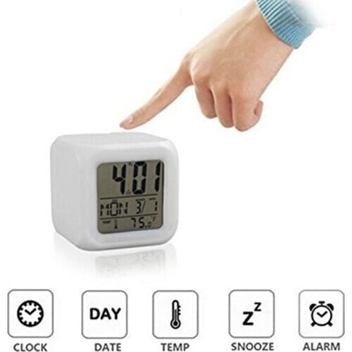7 Color LED Change Digital Glowing Alarm Clock Night Light For Bedroom Child HOT Digital Alarm Clock Electronic Gadgets