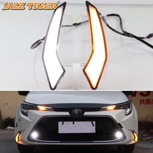 LED Daytime running lights For Toyota Corolla L/LE/XLE US 2019 2020 auto Drl with turn signals for cars fog lights headlights