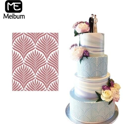Meibum Stencils For Cake Decorating PET Plastic Template Mold 5 Styles Wedding Sugarcraft Mould Painting Stencil Drawing Moulds