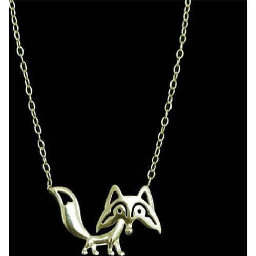 Trendy personalized high quality Fox pendant necklace women gold silver plated statement necklace men cs go collares