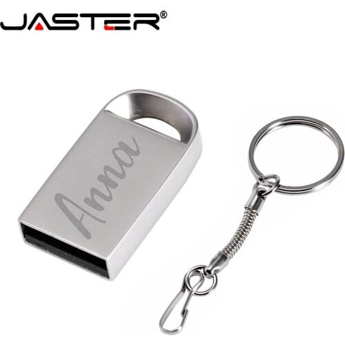 JASTER Portable High Quality Silver Metal 2.0USB External Storage Memory Stick 4GB 8GB 16GB 32GB 64GB Flash Drive Ultra Small