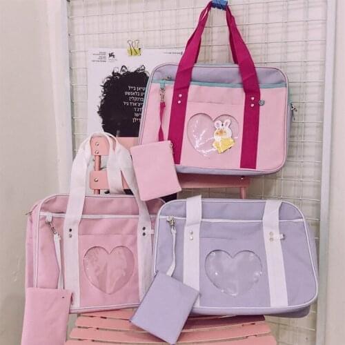 Japanese jk women bag casual y2k large-capacity solid Ulzzang cute ins fashion women shoulder bags Harajuku kawaii handbag