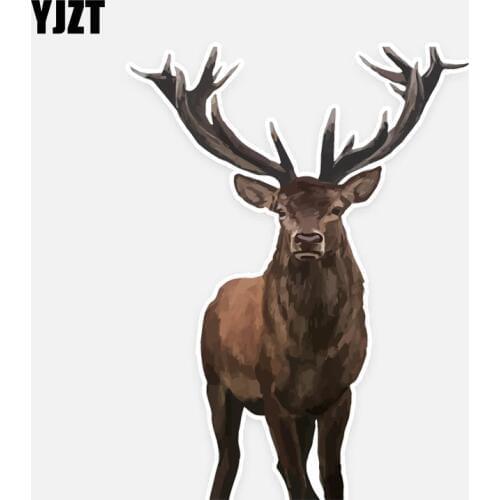 YJZT 11.5CM*15.3CM Cartoon Animal Deer Car Sticker Decal Novelty Decoration Graphic PVC 5-0616