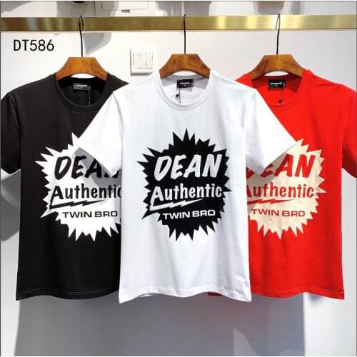 Tide brand Dsquared2-Advanced printing, simple round neck short sleeve, couple style, 2021 womens clothing DT586