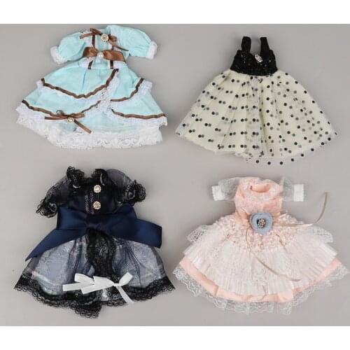 1/6 BJD Doll Clothes Girl Dress Fits 30cm 1/6 BJD SD 13 Blyth Doll Fashion Sling Pleated Skirt Lolita Student Wear Doll Clothes