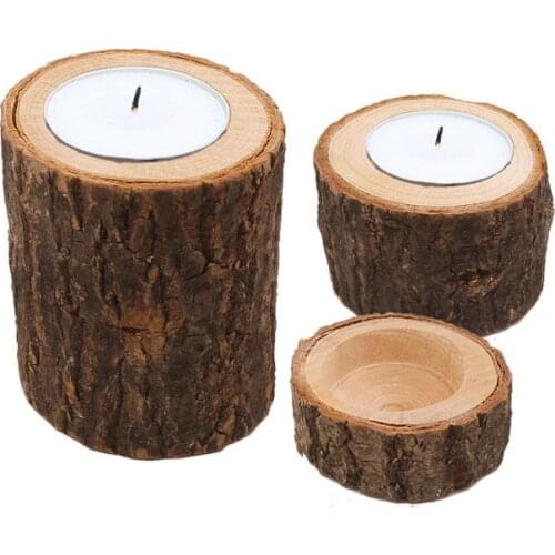 1Pcs Rustic Wedding Centerpieces Candle Decor Wooden Candle Holder Base Holiday Christmas Birthday Table Tea Light Candle Decor