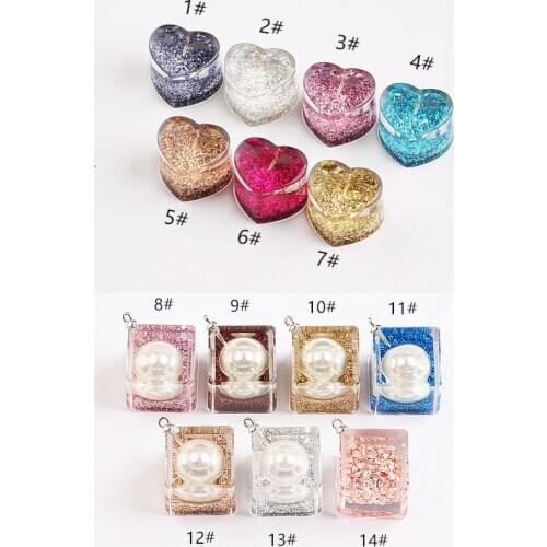 1pc Fashion Resin bling colorful heart square with charm Hair Accessories DIY tag for earring droping