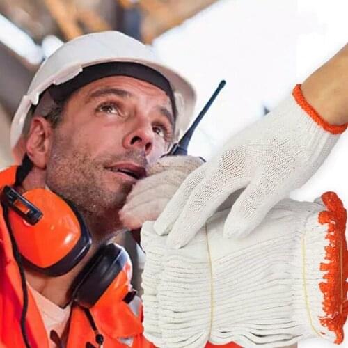 12Pairs/set Garden Planting Cotton Glove Safety Spring Industrial Mechanic Auto Repair Protective Work Gloves Home Accessories