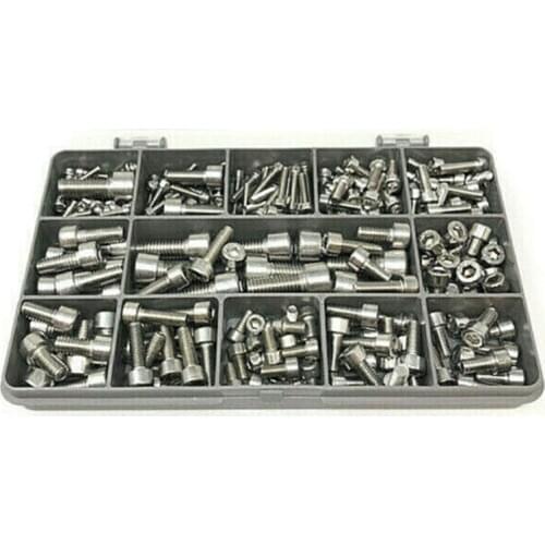 220Pcs Socket Cap Screws M3 M4 M5 M6 M8 DIN912 Stainless Steel Socket Head Cap Screws Nuts Assortment Kit For Fasteners Tools