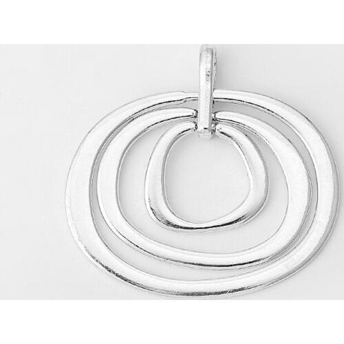 4PCS Antique Large Open Three Round Circle Rings Charms Pendants for Making Findings Jewelry Accessories 60x55mm