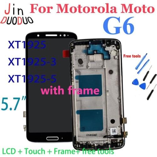 For Motorola Moto G6 XT1925 XT1925-3 XT1925-5 LCD Display Screen Digitizer With Frame For Moto G6 Lcd Repair Parts