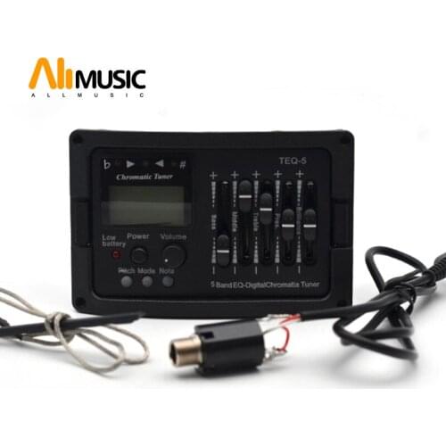 5 Band Acoustic Guitar Preamp EQ Equalizer Classical Acoustic Guitar Amplifier Digital Chromatia Blend Tuner Piezo Pickup