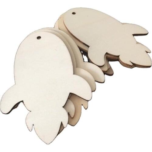5PCS 10CM Natural Blank Wooden Moon Fish Earrings Party Oraments Rustic Wood Tags Supplies Craft for Wedding Party Decoration