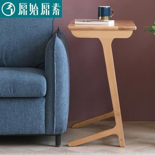 All Solid Wood Side Table Sofa Small Coffee Table Nordic Modern Minimalist Small Apartment Side Table D7071