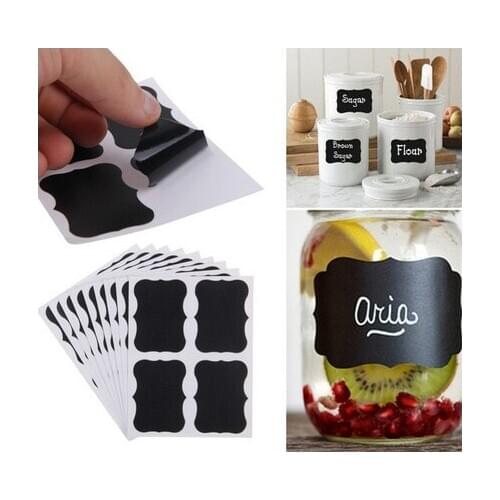 Black Ellipse/Rectangle/Irregular Label sticker Clip Art Home Decoration PVC Adhesive Wall Stickers Recycling 5 Sheet/Pack