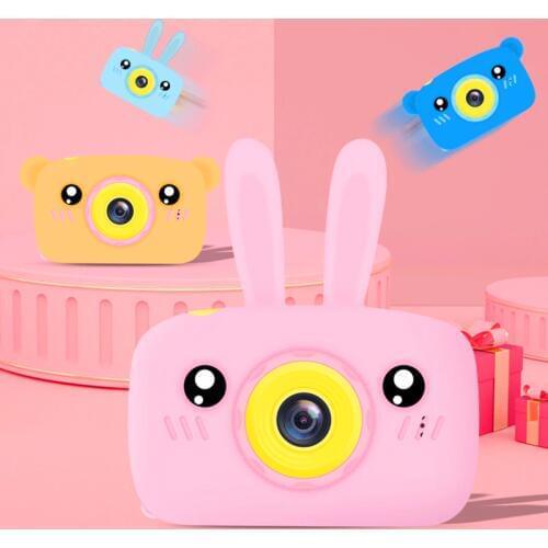 1080P HD Digital Mini Kids Camera Rabbit Cartoon Video Photo Display Toys Outdoor Photography Props for Child Birthday Gift