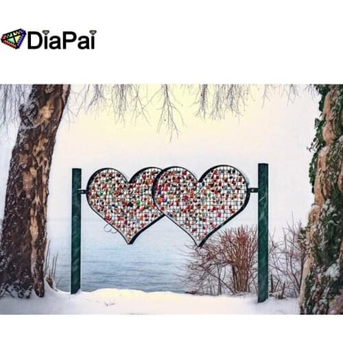 DIAPAI Diamond Embroidery DIY Diamond Painting Cross Stitch Kit "Heart tree scenery"5D Needlework Diamond Home Decoration A25428