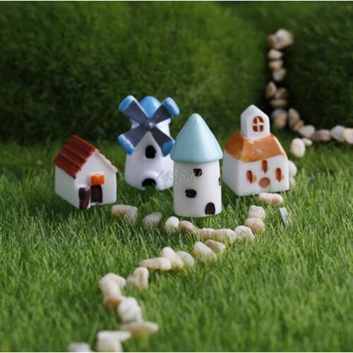 House Castle Miniature Fairy Garden Landscape Terrarium Figurine Bonsai Craft G06 Drop ship