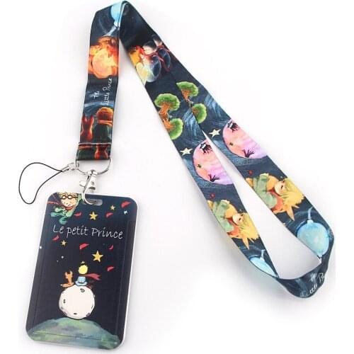 ER688 Little Prince And Fox Creative Lanyard Card Holder Student Hanging Neck Phone Lanyard Badge Subway Access Card Holder