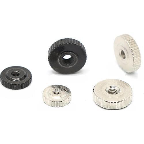 20PCS M2 M2.5 M3 M4 M5 M6 Knurled Thumb Nuts GB/T807-1988 Thin Type Hand Grip Knobs Nut Black Zinc/Ni-Plated