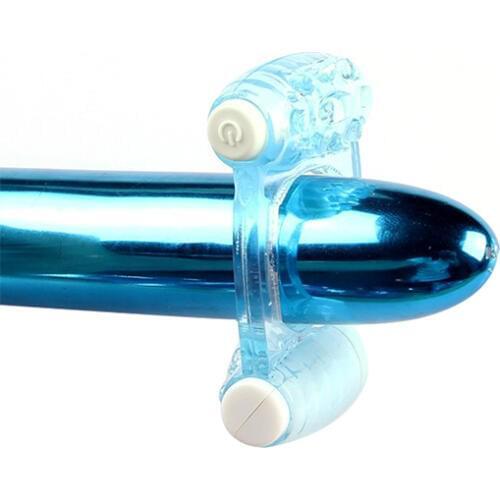 Double Heads Vibrator Cock Ring Male Chastity Ring Prostate Massage Sex Penis Ring Adults Products Sex Toys Masturbators For Men