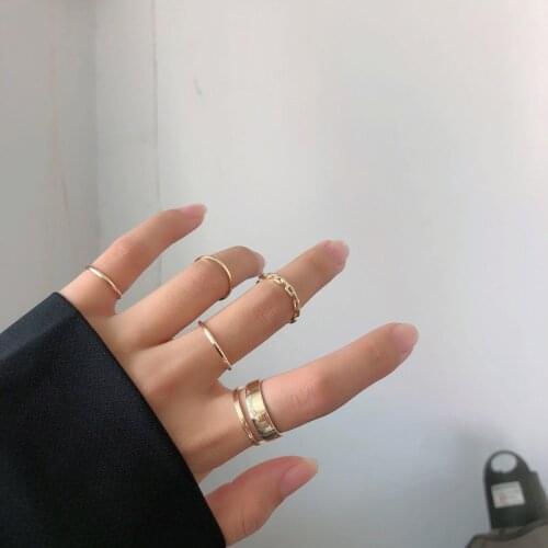 Hip-hop style ring creative seven-piece joint ring ring simple trendy fashion tail ring