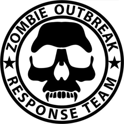 Horror Zombie Outbreak Response Team Creative Cool Pvc Car Stickers Suitable for All Kinds of Cars Black/White, 14cm*14cm