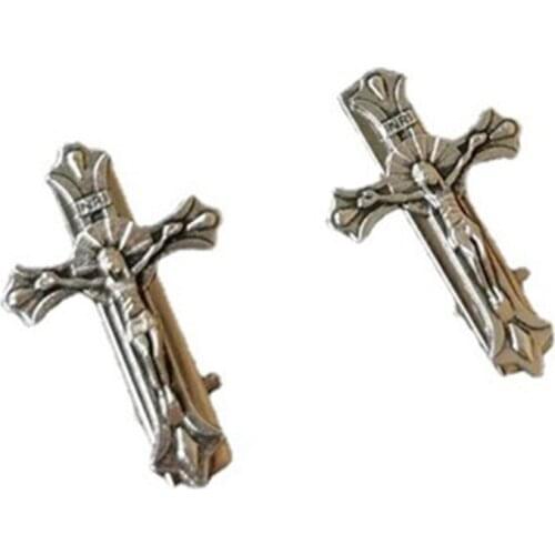 Punk Cross Bangs Duckbill Clips Retro Hair Side Clips Halloween Hair Grips Ponytail Decoration Cosplay Hair Barrettes