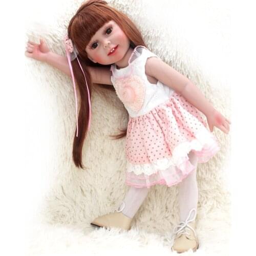 20Inch 50cm Reborn Doll Hard Silicone Pink Sweet Girl Big Eyes Cute Rebirth Baby Reality Bebe Dolls Kids Toy Childrens Playmate