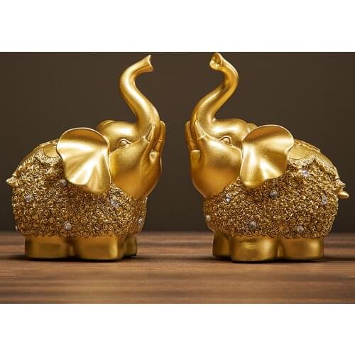 Animal Miniature Figurine Elephant Resin Southeast Asia Mascot Memorial Gift Vintage Home Decoration Accessories Feng Shui Decor