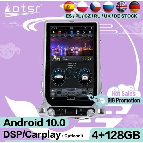 4+128G Tesla Screen Multimedia Stereo Android 9.0 Player For Toyota Land Cruiser LC200 2016 2017 2018 GPS Navigation Head Unit