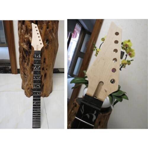 Unfinished left electric guitar neck maple 24 Frets rosewood Fingerboard Ibanze style