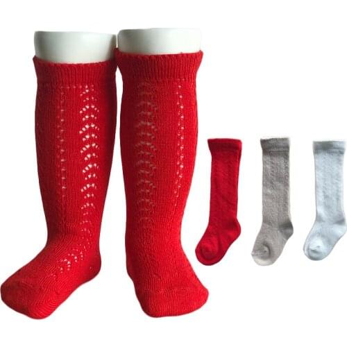 New Fashion Summer baby transfer loop hollow knee-Highs socks toddler Newborn Fishing net cotton socks knit loop Anti-mosquito