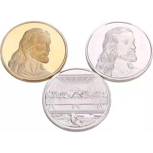 Jesus The Last Supper Commemorative Challenge Coin Christianism Gold Silver Promotional Event Commemorative Coin Gift Collection