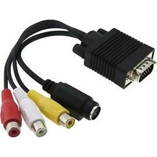 VGA To S Video 3 RCA Male-female Converter Composite AV TV Output Adapter for PC Laptop Tablet Computer Laptop Auxiliary Cable