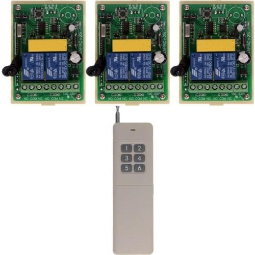 Remote Control Switch AC 110V-220V 2CH Relay RF 2CH 2 CH Receiver 3000m Long Range 6CH Transmitter Learning 315 / 433 MHz