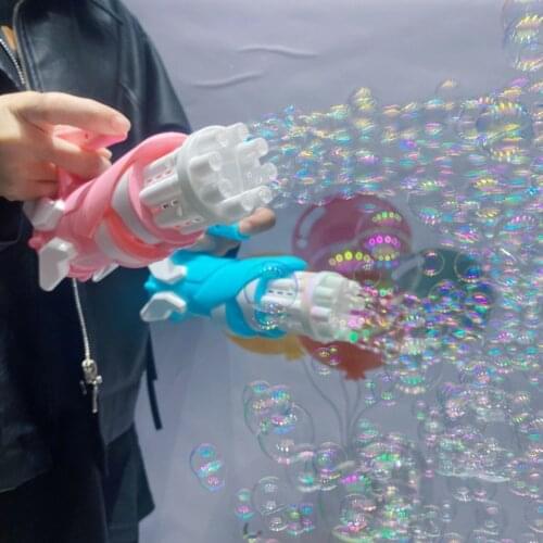 Gatling Bubble Gun 8 Hole Automatic Bubble Machine Summer Fan Outdoor Soap Water Bubbles Blower Bath Toys For Children Gift