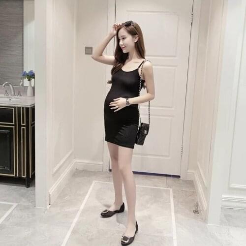 Maternity Dress Summer Modal Fashion Pregnants Elegant Sleeveless Mini Short Solid Slim Sexy Tank dress Women Pregnancy Clothes
