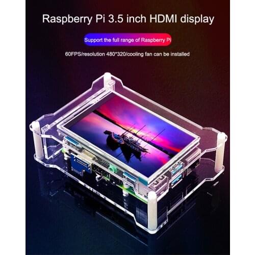 Raspberry Pi 4B 3.5-Inch HDMI Display Pi4 Generation 60-Frame Display Can Be Installed With Cooling Fan Screen
