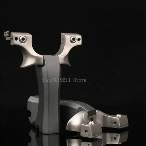 New Catapult Outdoor Hunting Power Slingshot with Titanium alloy Sight Flat Rubber Bands Slingshot Stainless Steel