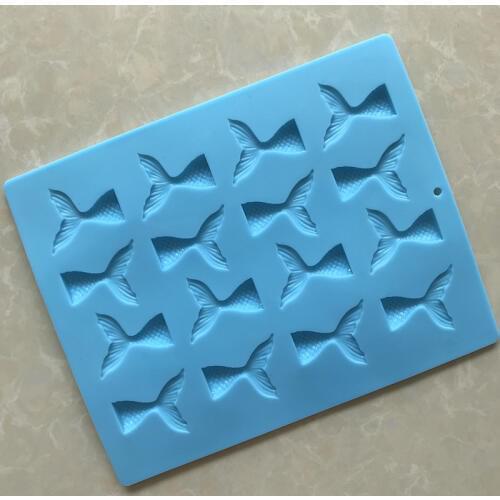 Silicone Mini Mermaid Tail Mold Fondant Handmade Soap Making Molds Moulds Aroma Stone Mould Fish Fork Tail Chocolate Clay Resin