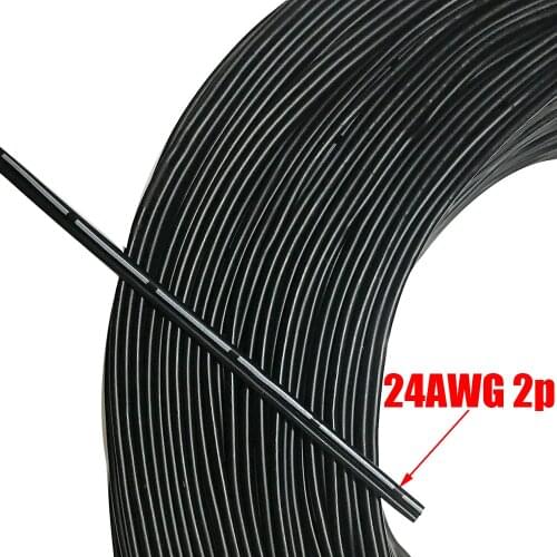 5M 20M Ultra-soft Test Line 24AWG Silicone Wire 2P OD 3.2mm Multi-core Cable High Temperature Parallel Wire
