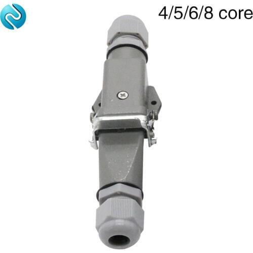 Heavy duty connector 4 core (3+1)5 core (4 +1)6 core (5+1)8 core (7+1) gas plug 250v-005-4 Connect the aviation plug to the hori