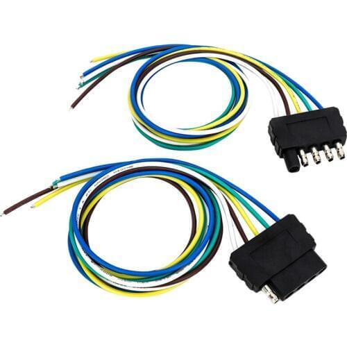 TIROL 5 Pin Male Plug Flat Trailer Wiring Harness Extension Connector Adapter Plug & Sockets